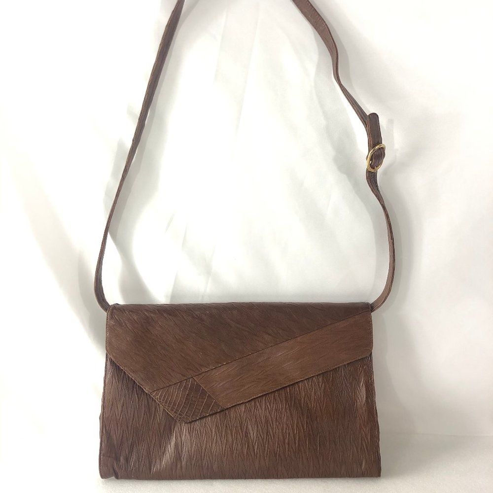 Beltrami Firenze Vintage Brown Leather Clutch Bag
